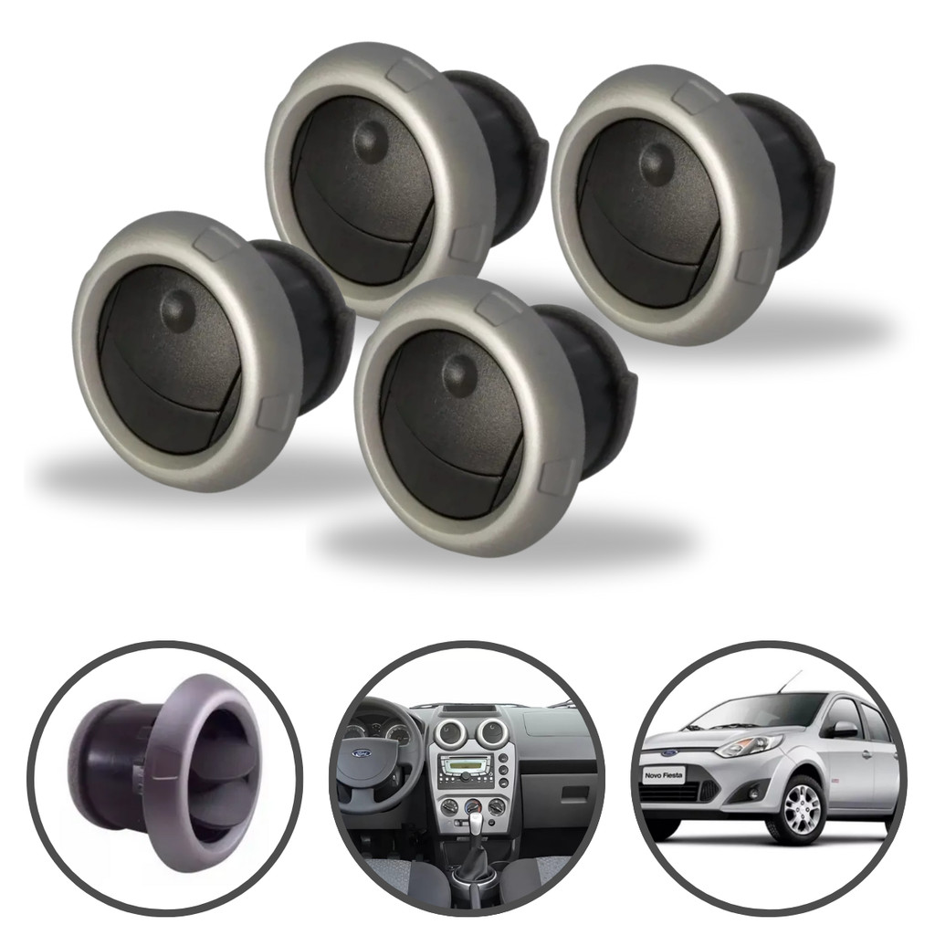 Kit 04 Difusores De Ar Lateral Central Ford Fiesta 2008 em Oferta na Shopee