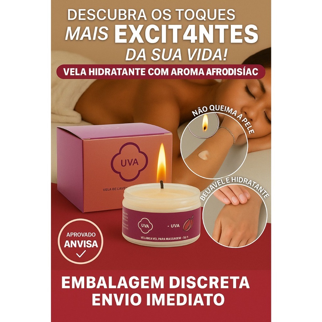 Vela para Massagem Corporal vira óleo Beijável Sabor variados chillies 50g