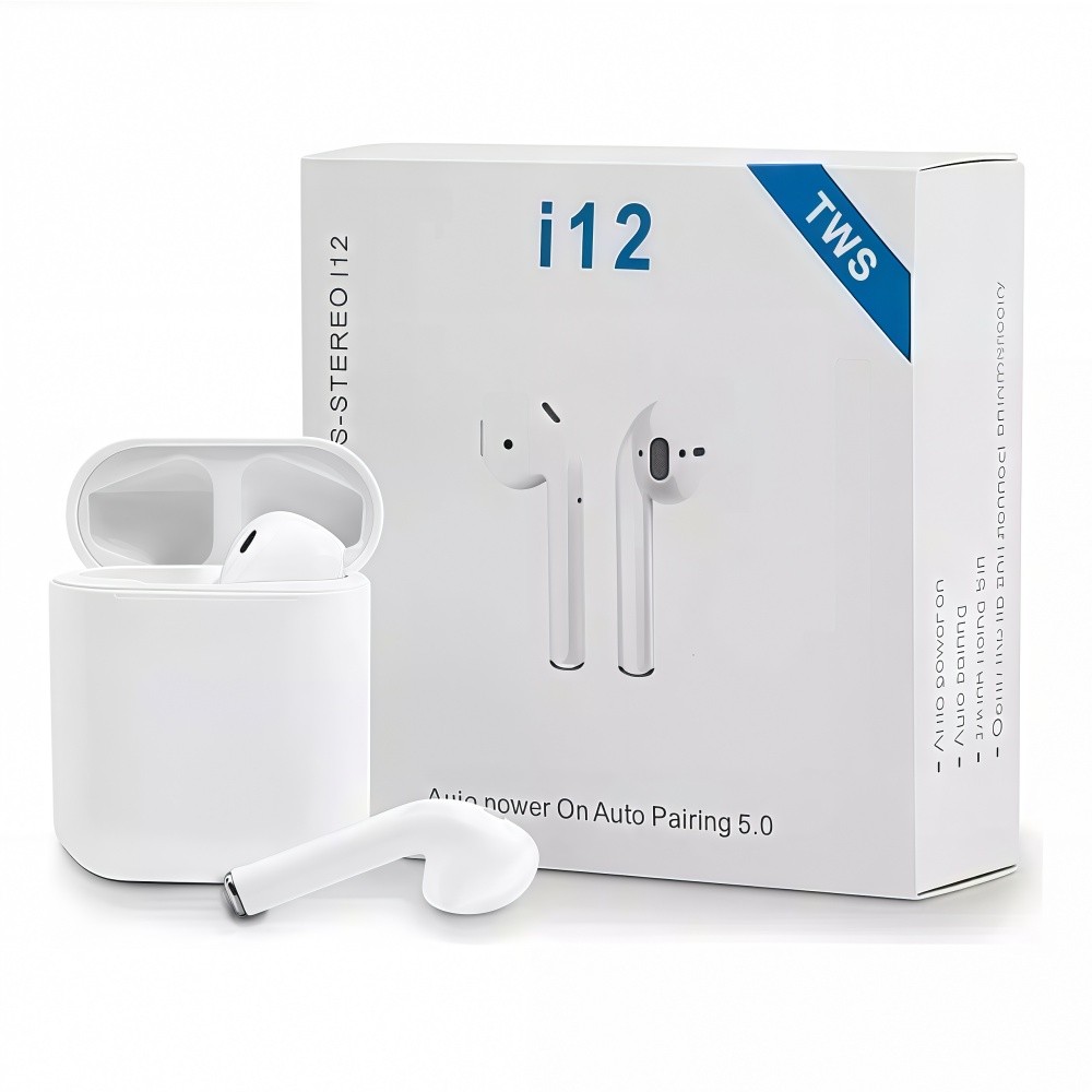 i12 TWS branco Fone Xiaomi De Ouvido Bluetooth Sem Fio Com Fones Estéreo Intra-Auriculares Microfone Para Jogos