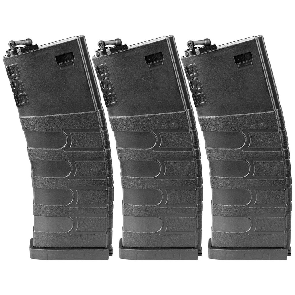 3x Magazine Carregador Airsoft Mid-Cap Rifle M4 / M16 120BBS