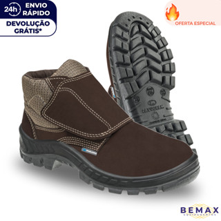 Bota Botina de Segurança Marluvas Couro Nobuck Velcro 50b26 BP EPI CA 43273 em Oferta na Shopee