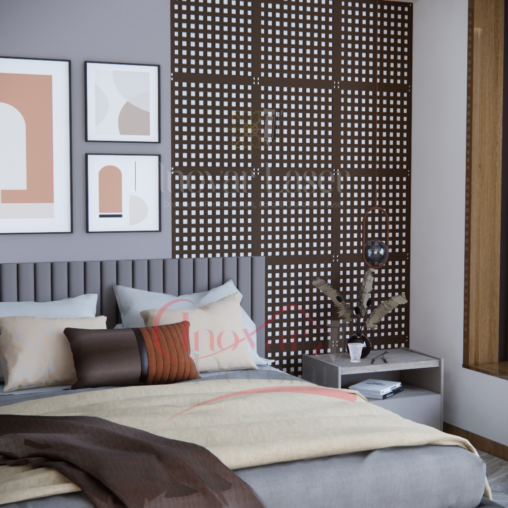 Placas Vazadas Decorativas Cobogó Painel Cama Cabeceira MDF -VARIAS OPÇOES Ambiente Único Elegante QUA — imagem 2 de 2