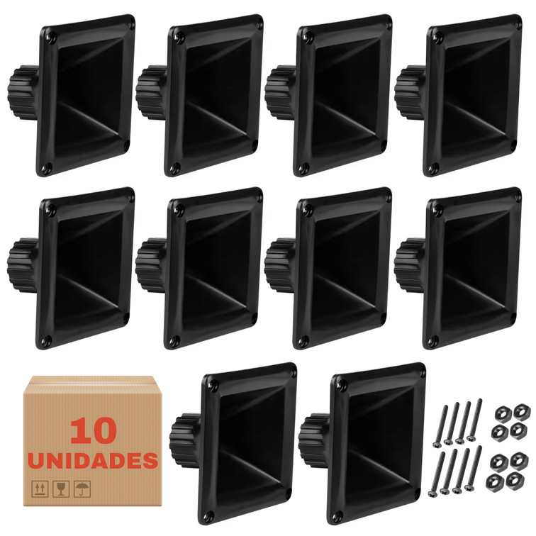 Kit 10 Corneta LC150 Quadrada Para Driver Som Com Parafusos