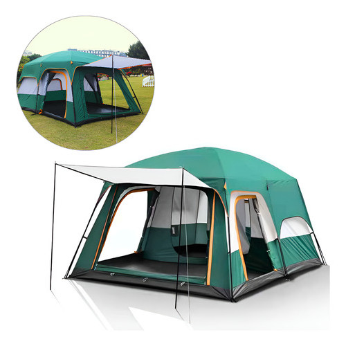 Barraca Camping Grande Impermeável 9-12 Pessoas Acampamento Tenda Família 380x260x190cm