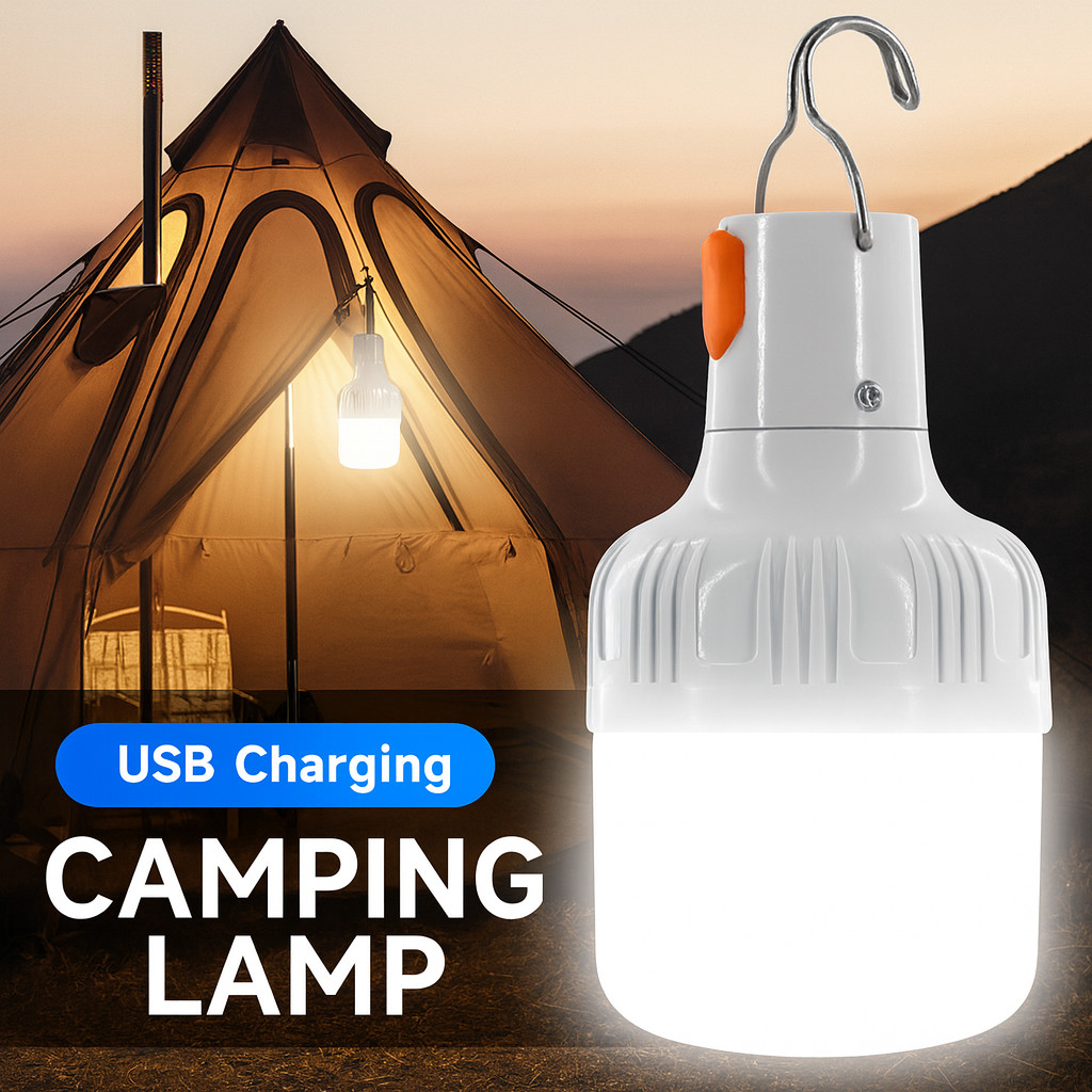 Lâmpada De Emergência LED 3 Modos Luz De Carregamento USB À Prova D'água Lanterna De Portátil Para Acampamento