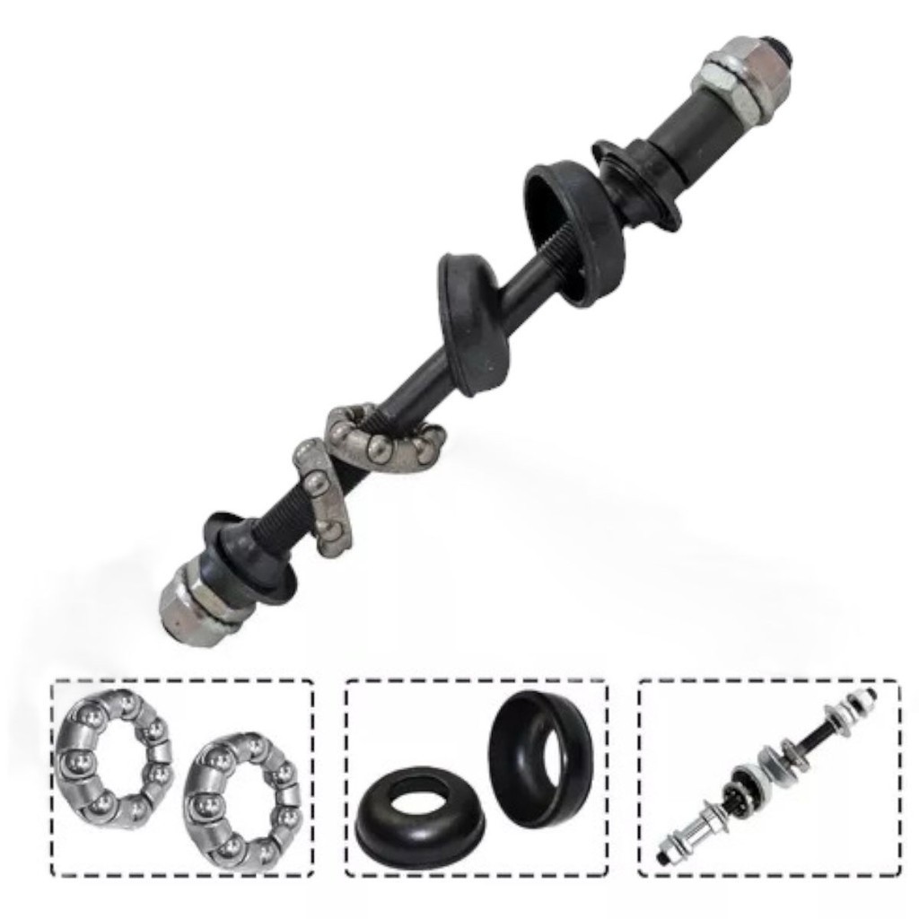 Eixo Traseiro Completo Marcha 175mm Aço Caixa Colares P/Bike em Oferta na Shopee