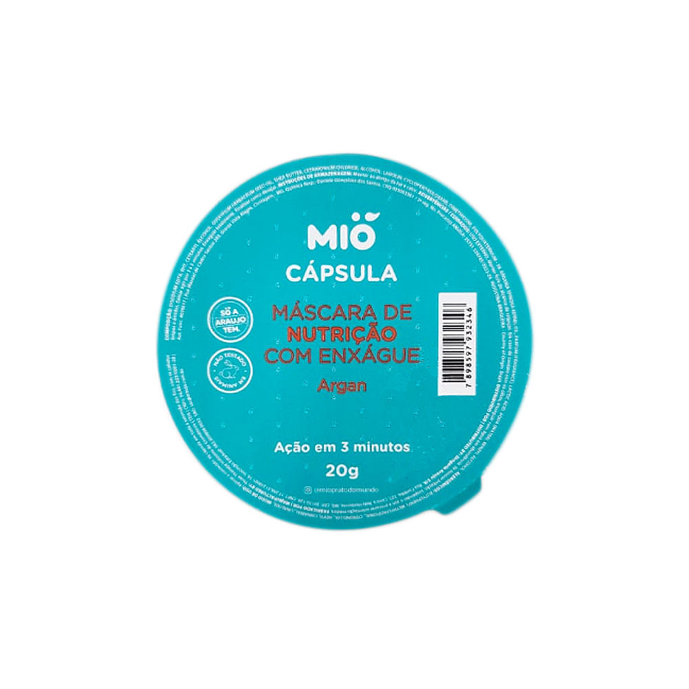 Máscara de Nutrição Capilar Mió Argan Cápsula 20g - Beauty