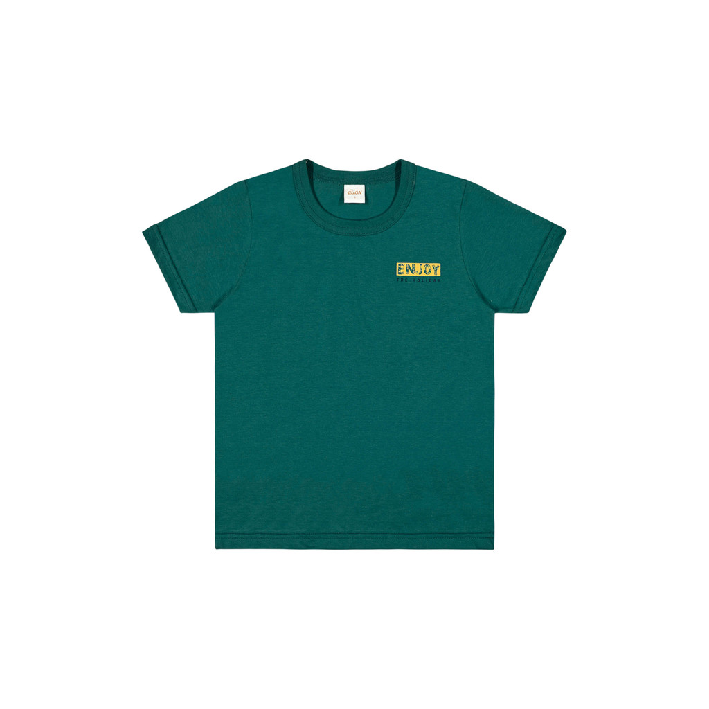 Camiseta Infantil Menino Costas Estampada Elian	 Verde - Baby & Kids Fashion