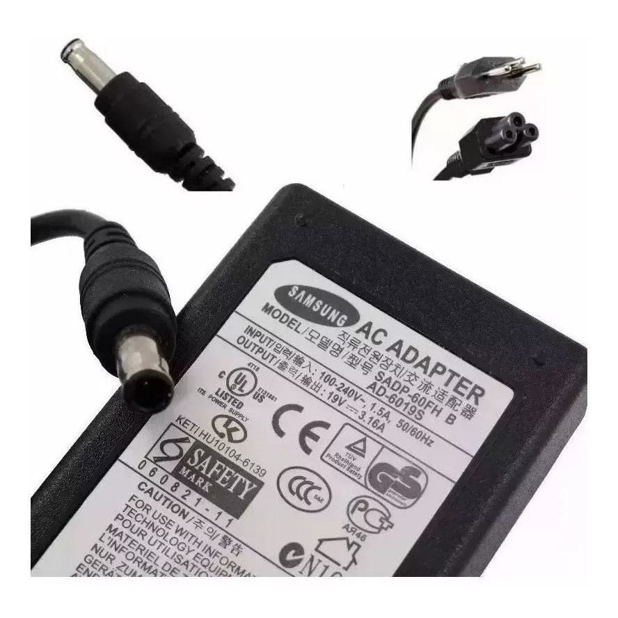 Fonte Carregador Notebook Compatível Com Samsung Ad-6019d Ad-6019r Cpa09