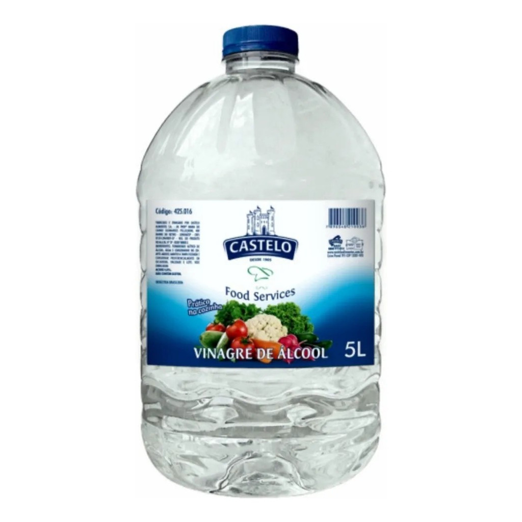 Vinagre De Álcool Transparente Castelo 5 Litros Original em Oferta na Shopee