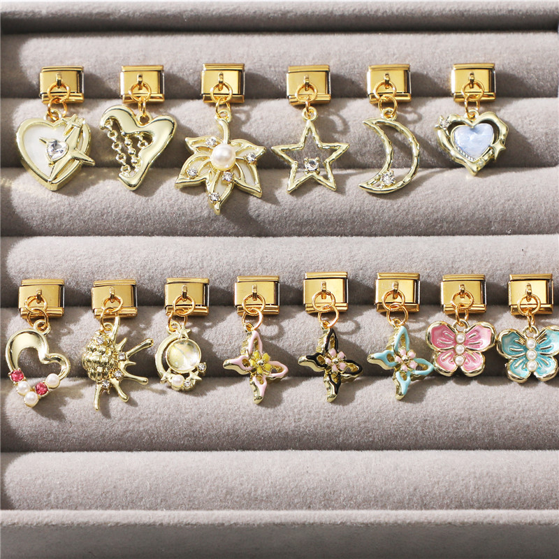 Novo Charme Italiano Pulseira Pingente Série Bowknot Folha Montagem Personalizada Bonito Jóias Presente em Oferta na Shopee