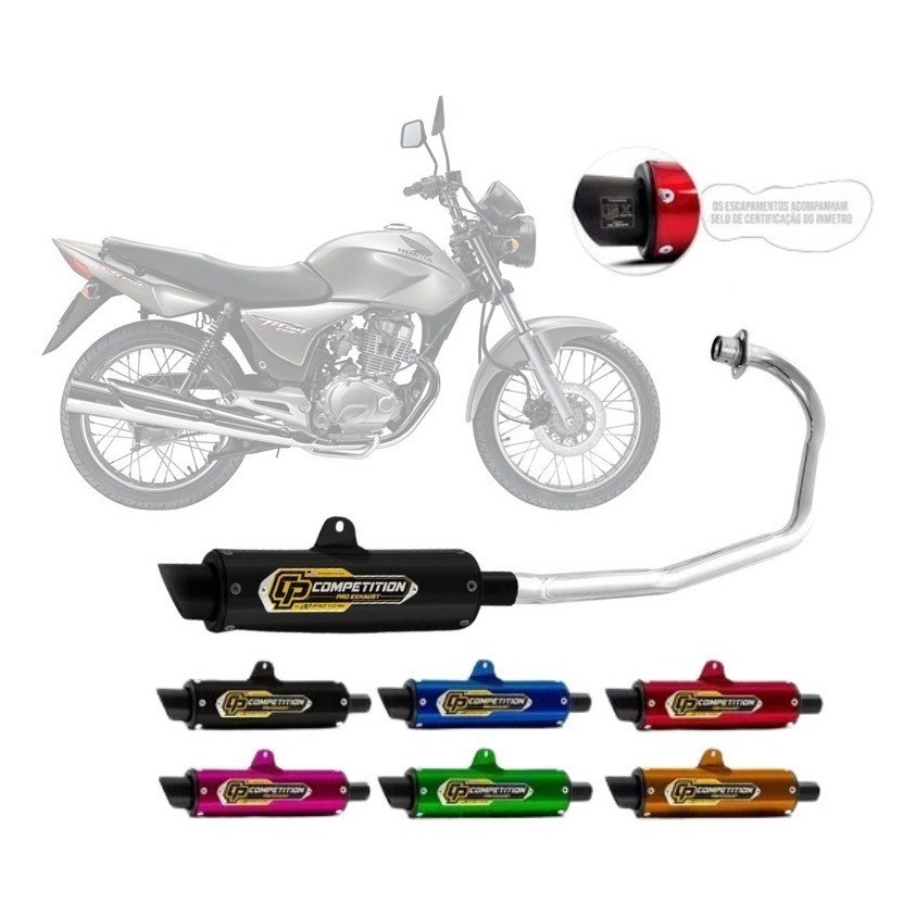 Escapamento Ponteira Competition Titan 125 Esd 2000 2001 2002 03 2004 Com Bacalhau
