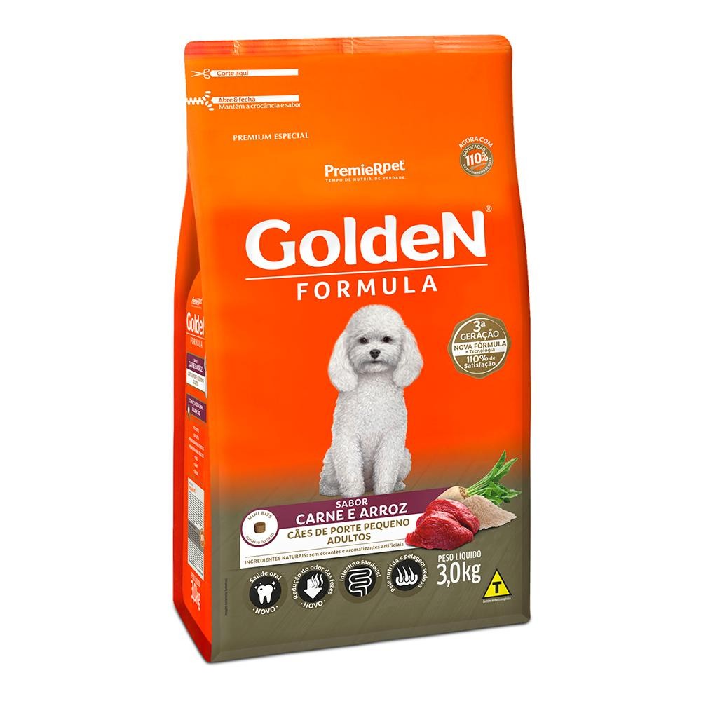 Ração Premier Golden Cães Raças Pequenas Carne E Arroz 3Kg
