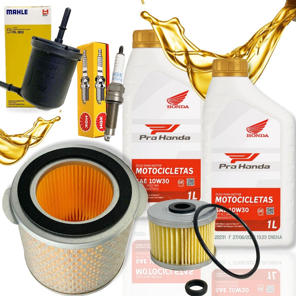 Kit Revisão Xre 300 2016 A 2023 Troca Óleo Honda 10w30 Filtros e Vela Ngk (Fina) em Oferta na Shopee
