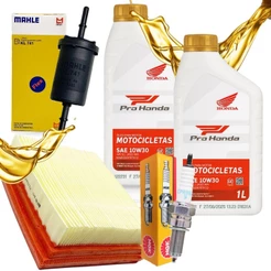 Kit Revisão Nxr 160 Bros / Xre 190 Troca Óleo Honda 10w30 Filtros e Vela Ngk