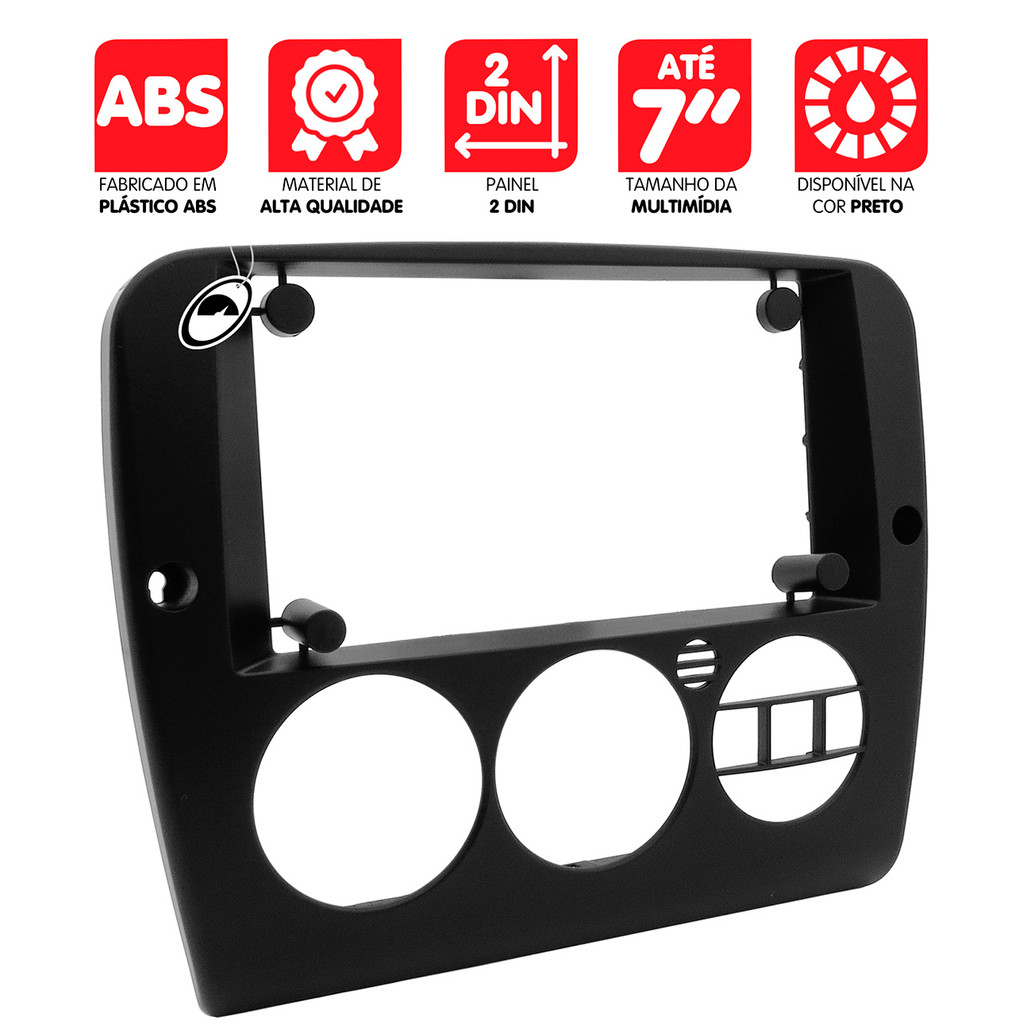 Moldura de Painel 2 Din 7" Vectra G2 Ar Digital Preta Fiamon — imagem 2 de 2