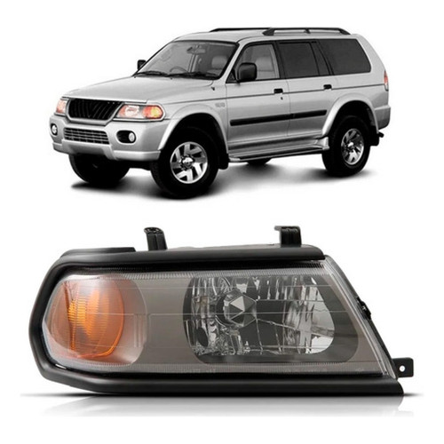 Farol Pajero Sport 2000 A 2004 Eletrico Mascara Cinza