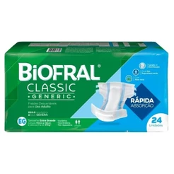 Fralda Geriátrica Descartável Biofral Classic Generic EG Com 24 Unidades