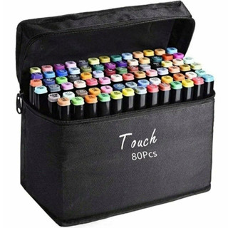 Kit 80 Conjunto De Canetas Marcador Permanente Ponta Dupla Escolar  Cores Pincel Colorido Desenho em Oferta na Shopee