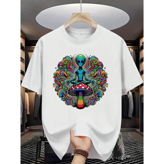 Camisa Premium 30.1 Camiseta Algodão Adulto, Infantil e Plus Size ET Cogumelo Alucinação Streetwear Moda Premium Envio I