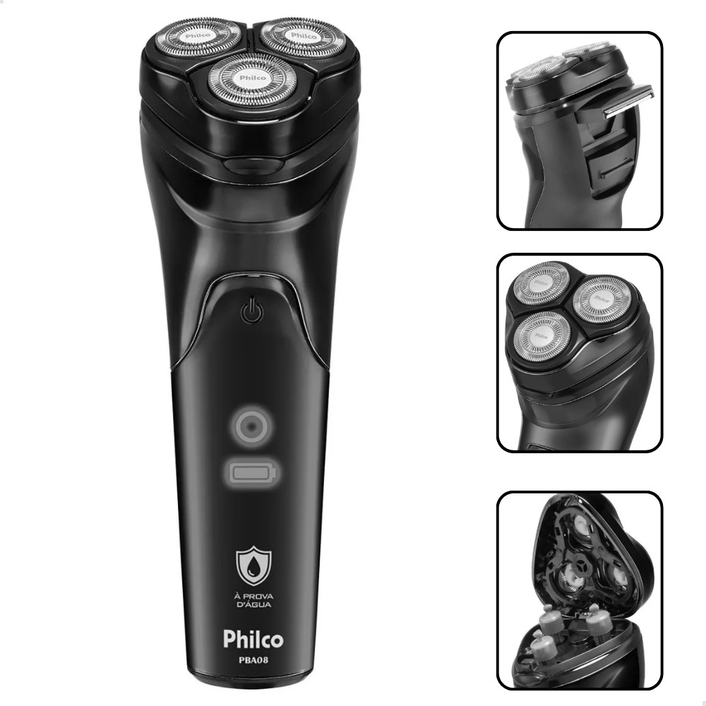 Barbeador Elétrico Prova Dágua Bivolt Pba08 Philco Preto