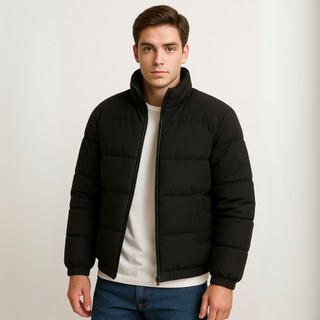 Casaco Masculino Jaqueta Puffer Inverno Bobojaco Gola Alta Zíper Forrada Reforçada Premium Bolso