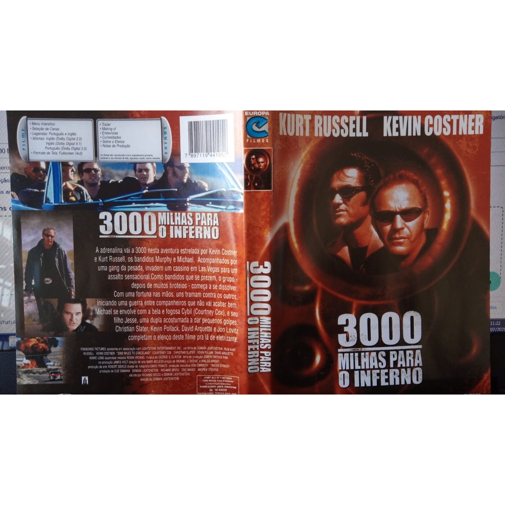 Dvd Usado 3000 Milhas Para O Inferno