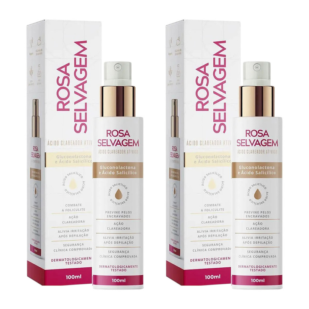 Kit 2 Und Ácido Clareador Ativado Rosa Selvagem 100ml