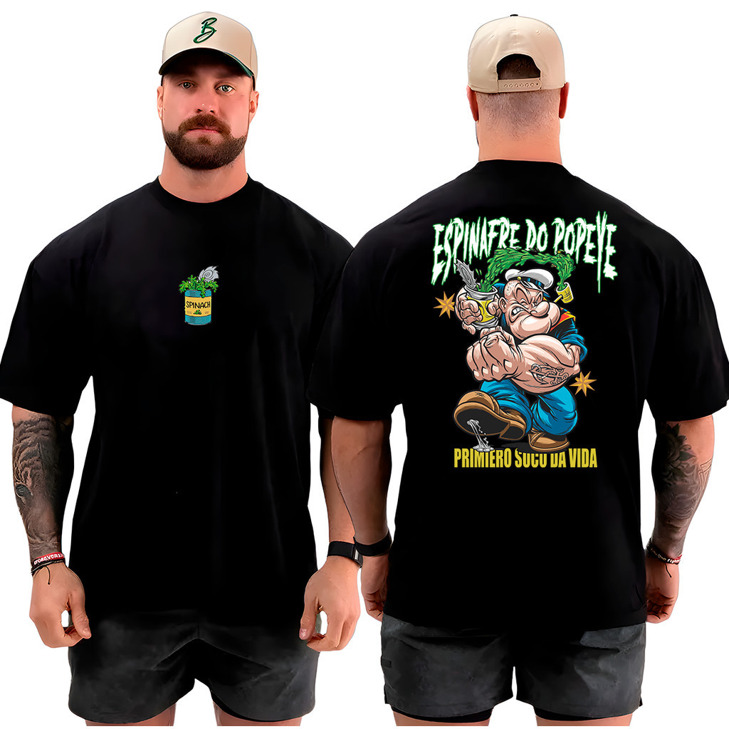 Camisa Camiseta Academia Espinafre Popeye Treino Musculação Streetwear