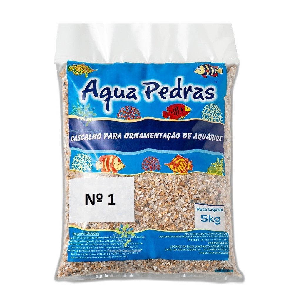 5kg Substrato Cascalho de Rio Nº 1 Natural Para Aquários Decoração Vaso Jardim