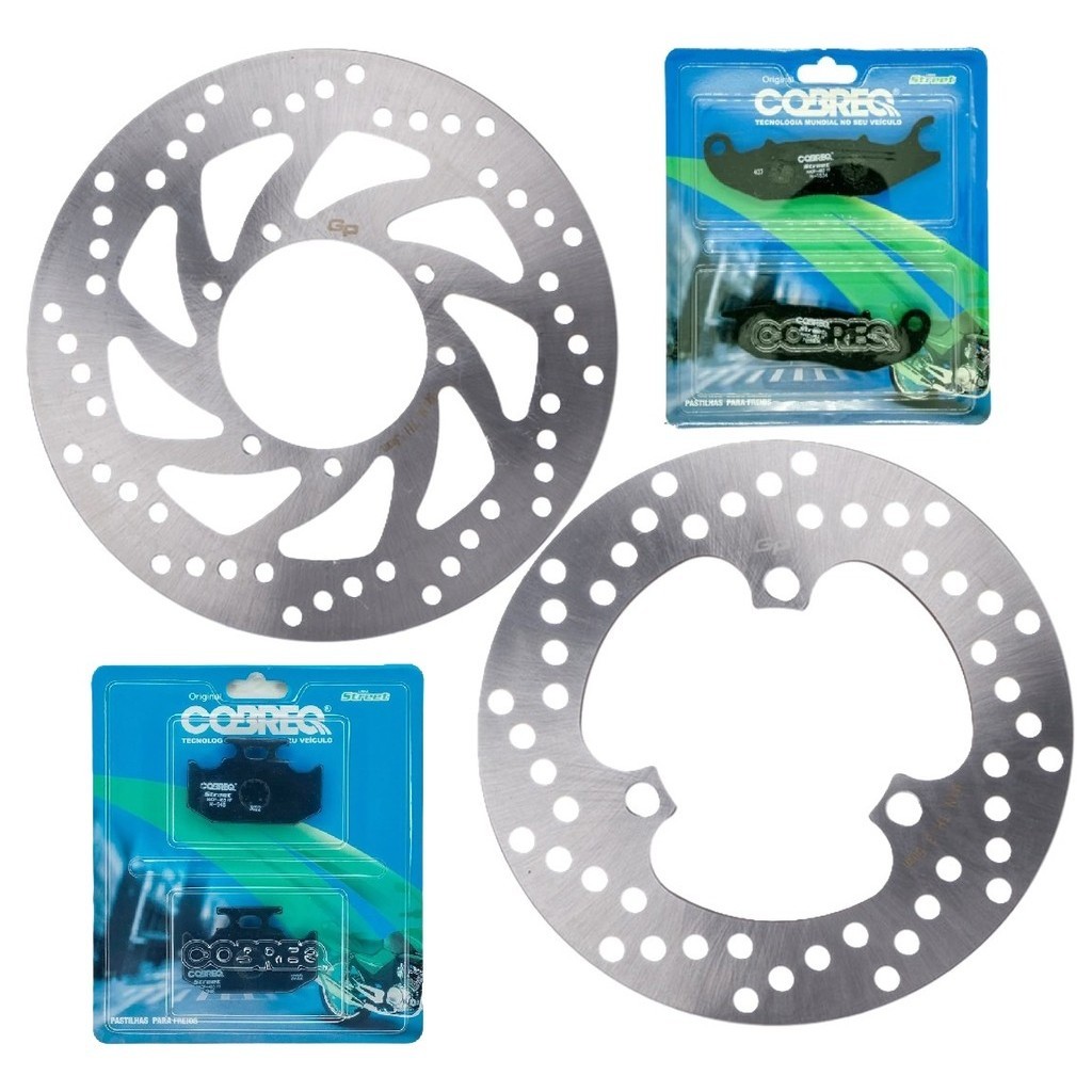Discos de Freio Lander 250 / Teneré 250 / Crosser 150 Abs + Pastilhas Cobreq em Oferta na Shopee