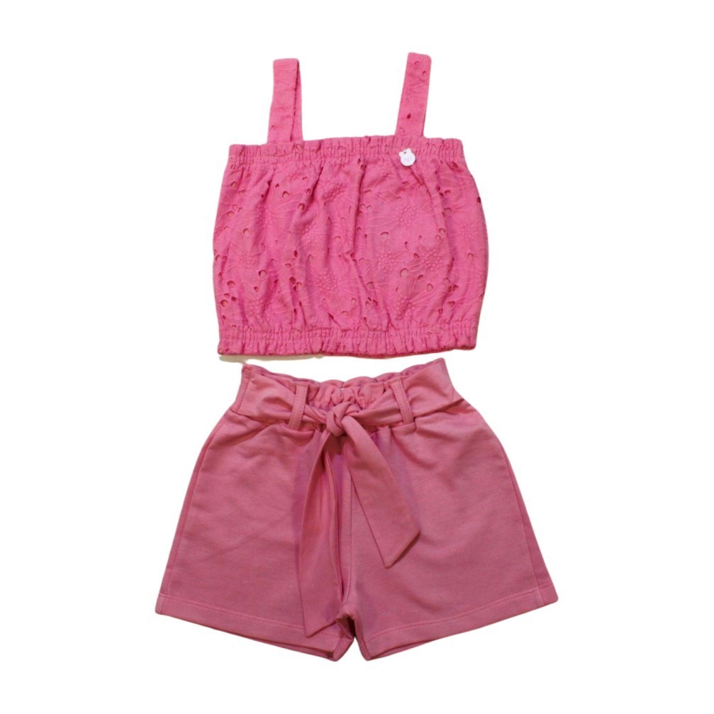 Conjunto Feminino Blusa Lesi e Shorts Moletinho 27813 - Angerô