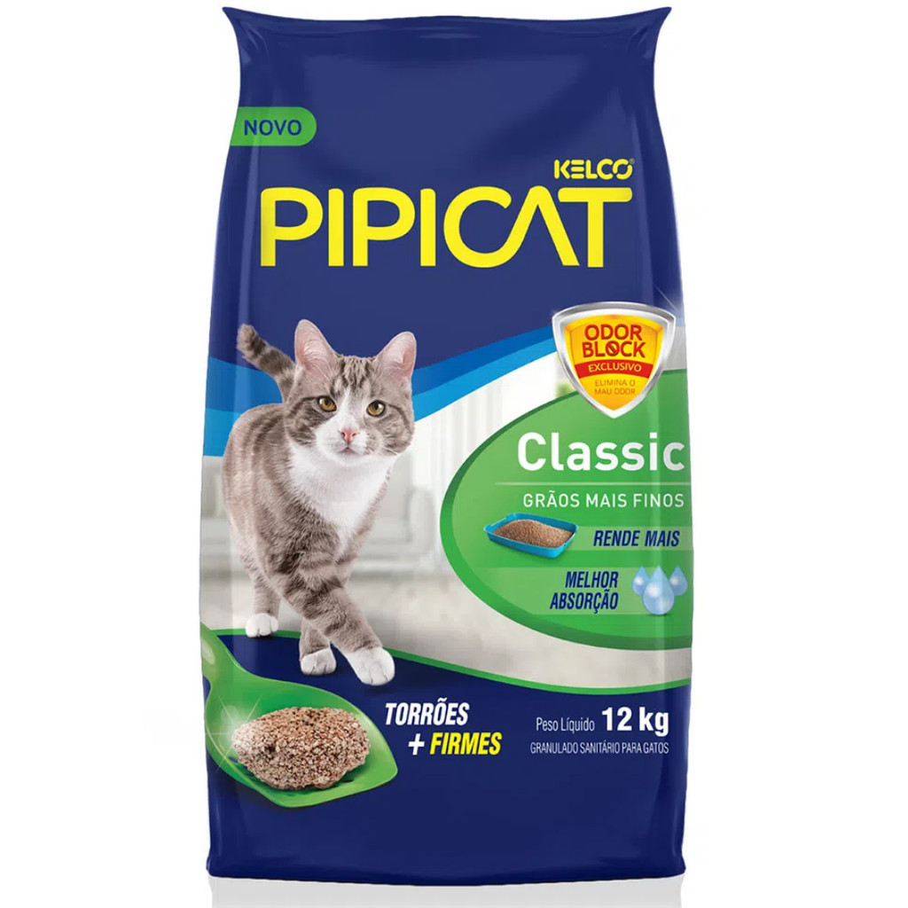 Pipicat Classic Areia Higiênica Para Gatos 12 kg em Oferta na Shopee