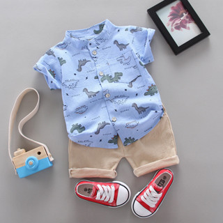 Crianças de 0-4 anos de idade Camisa Casual de Verão / Manga Curta +Shorts Conjunto de 2 peças / Vestuário Infantil em Oferta na Shopee