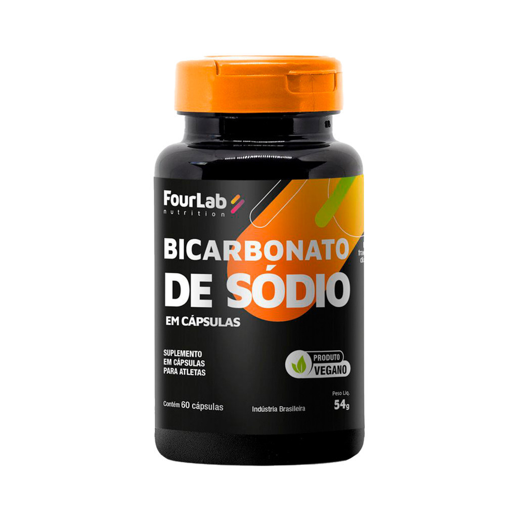 Bicarbonato de Sódio em 60 Capsulas da FOURLAB Potencia de Energia.