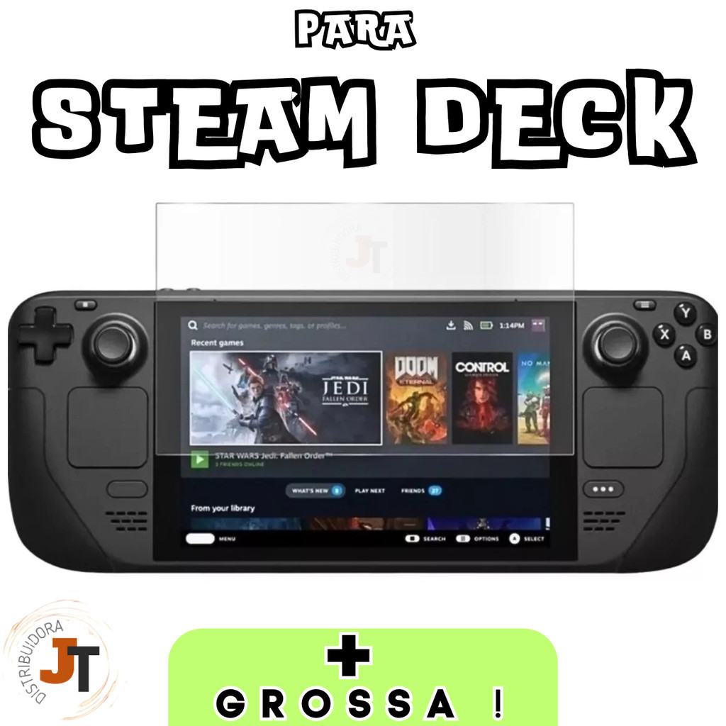 Imagem Película Steam Deck Vidro Temperado 0,33mm 9H Proteção Risco Tela Videogame Nintendo Protetor HD