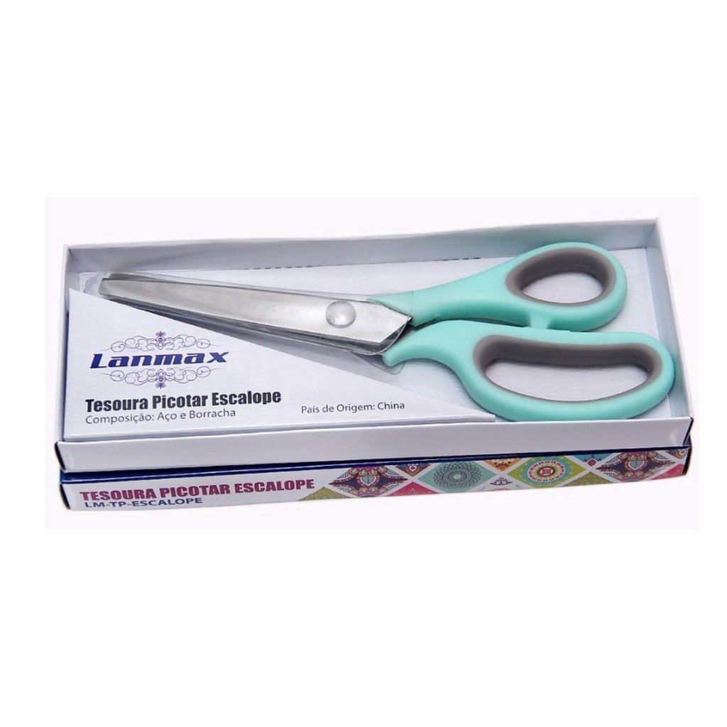 Tesoura De Picotar Lanmax Corte Escalope Profissional Papel Eva Tecido