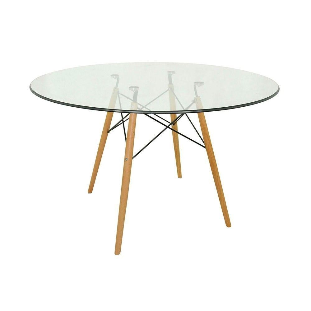 Mesa Eames Eiffel Redonda 90cm - Vidro - Home & Living