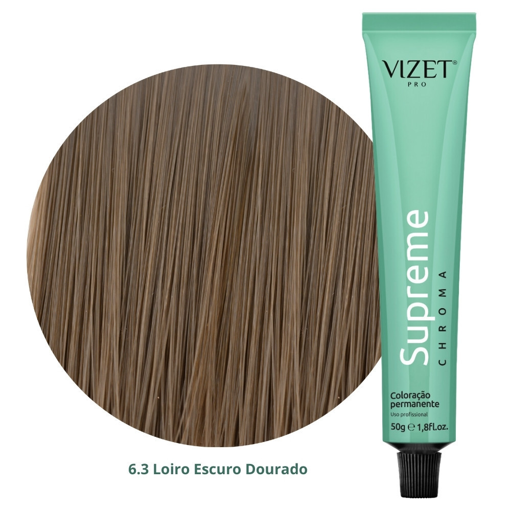 Coloração Supreme Chroma 6.3 Loiro Escuro Dourado 50gr Vizet