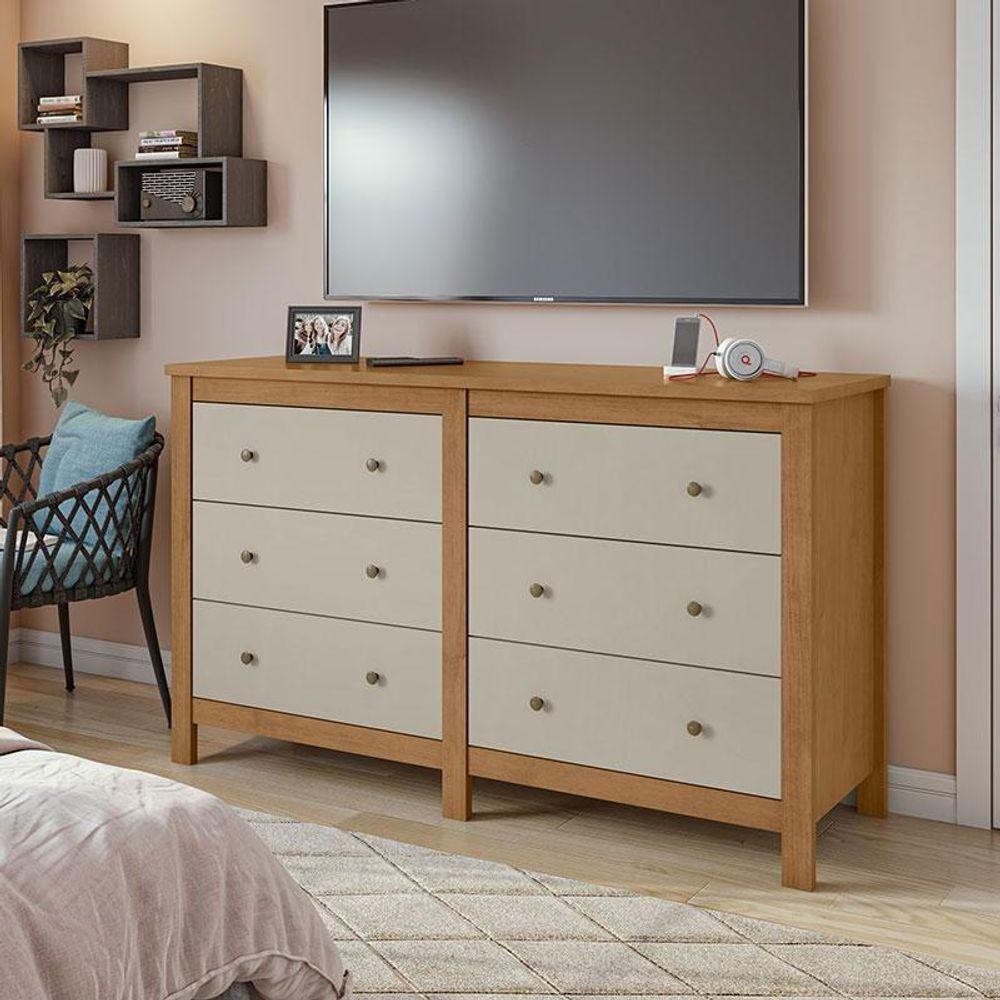 Cômoda Horizontal Ambiente Maggiore Amêndoa Clean Off White - Lopas - Home & Living