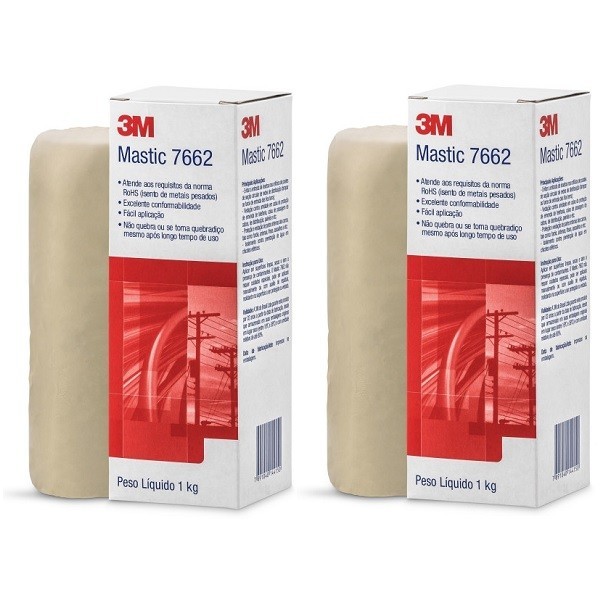 Kit com 2 Massa Calafetar 3M 7662 Mastic 1KG