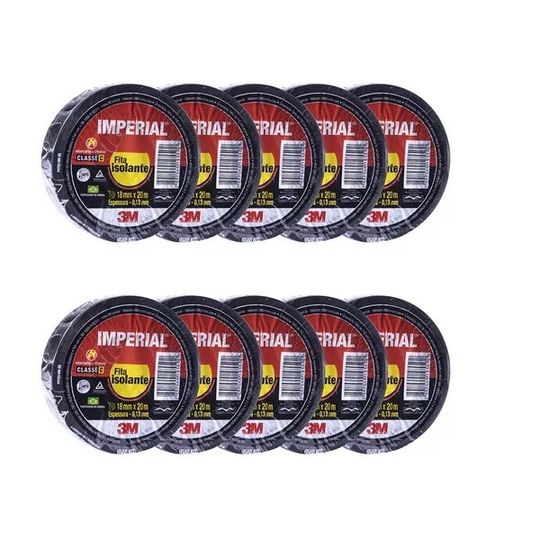 Kit com 10 Fita Isolante 3M Imperial 18MM X 20M em Oferta na Shopee