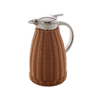 Garrafa Térmica Wolff De Aço Inox com Rattan Plástico Marrom 1,5L C/ NF-e em Oferta na Shopee