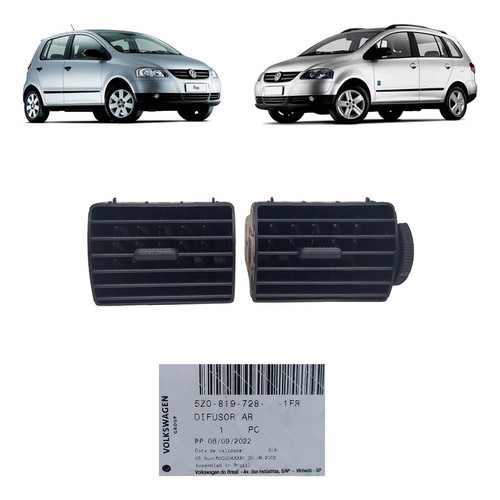 Difusor Ar Central Spacefox 2008 2009 2010 Original Vw