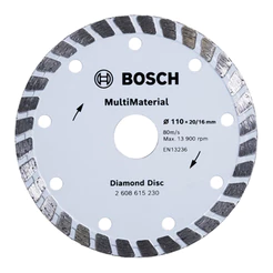 Disco de Corte Diamantado 4.3/8" 110 x 20mm Turbo Bosch 2608615230 615230