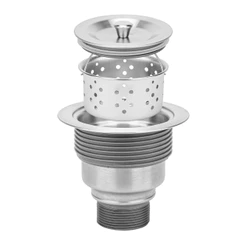 Válvula Cuba Pia Cozinha 4 1/2 Inox 304 Iura Korb Com Cesto Removível Ralo