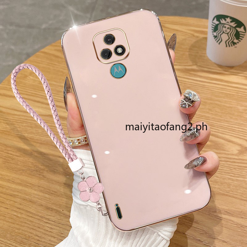 Caixa para telefone Motorola Moto E7 Plus E7i E7 Power Phone Case estilo coreano 6D Silicone macio de luxo para telefone + Lanyard 6DDD livre - detalhe