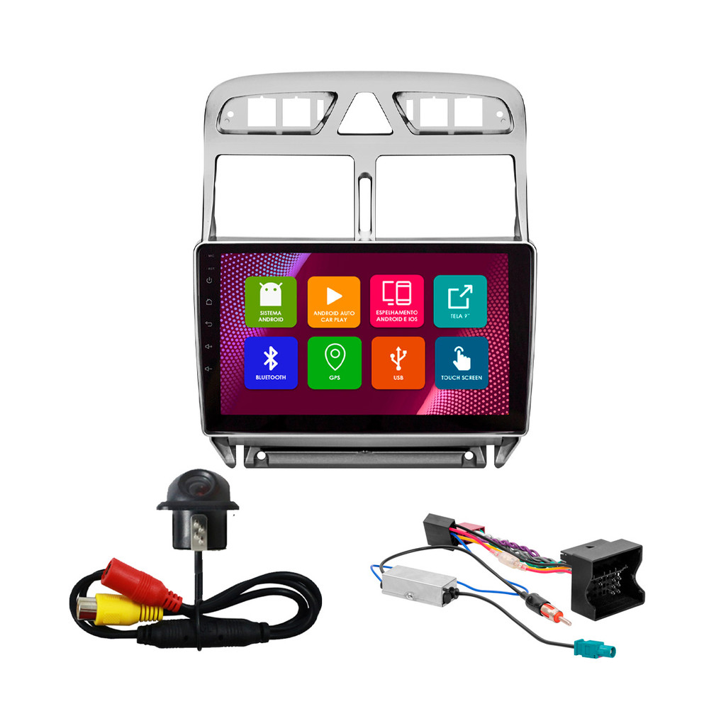 Kit Multimídia 9 Pol Peugeot 307 2002 A 2012 Android 2Gb Ram 32Gb Quad-Core 2 Din Preto Acabamento Pisca Alerta Botões em Oferta na Shopee