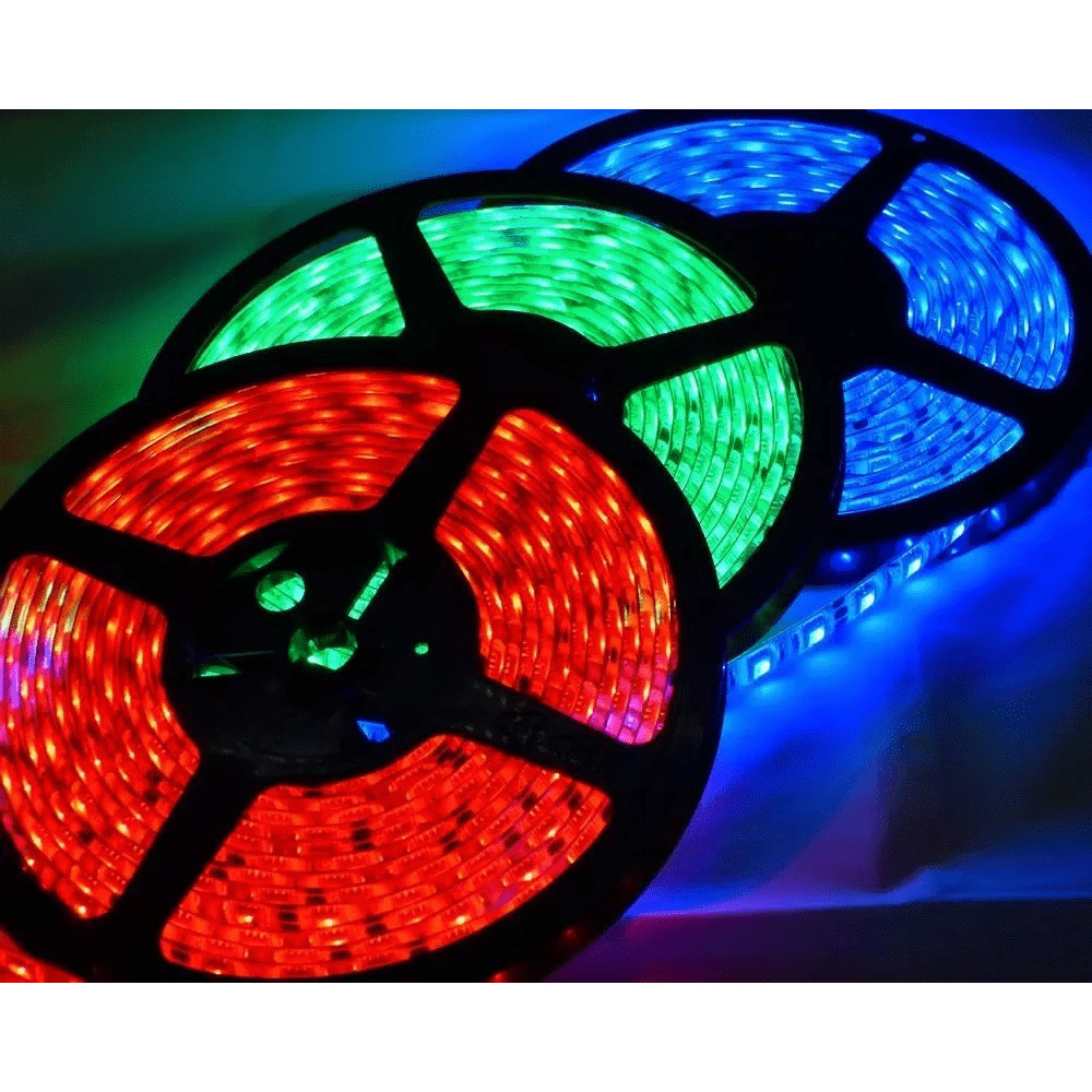 Fita LED 3528 5M 300 LEDs Silicone IP65 Prova D'Água Bivolt Decoração Sanca TV Gamer - Flexível Nova
