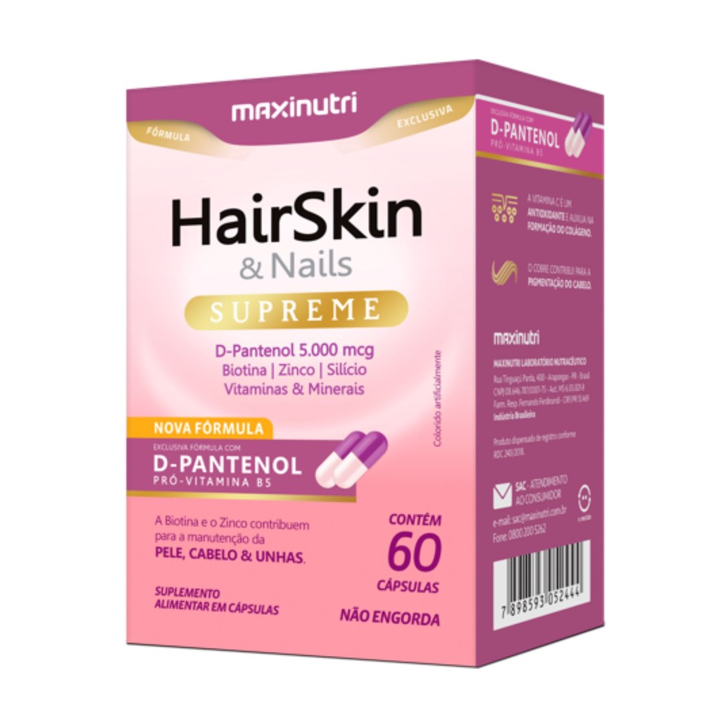 Kit C3 Suplemento HairSkin Nails Biotina - Maxinutri